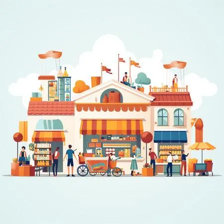 Indian local market illustration