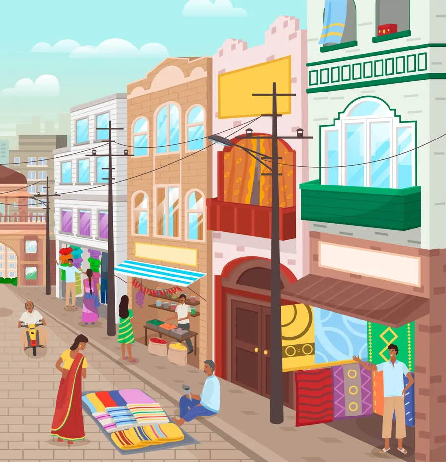 Indian neighbourhood market